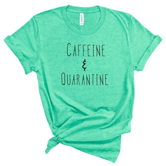 White Graphis tee Caffeine & Quarantine - Picture 3 of 3